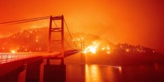 Scène surréaliste filmée pendant les incendies en californie