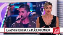 Juanes, único colombiano en homenaje a Plácido Domingo