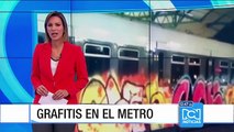 Rechazo en Medellín a grafitis pintados en un vagón del Metro