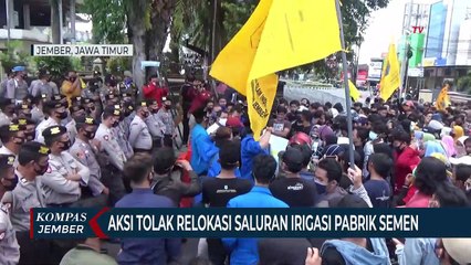 Mahasiswa Unjuk Rasa Tolak Relokasi Saluran Irigasi Pabrik Semen