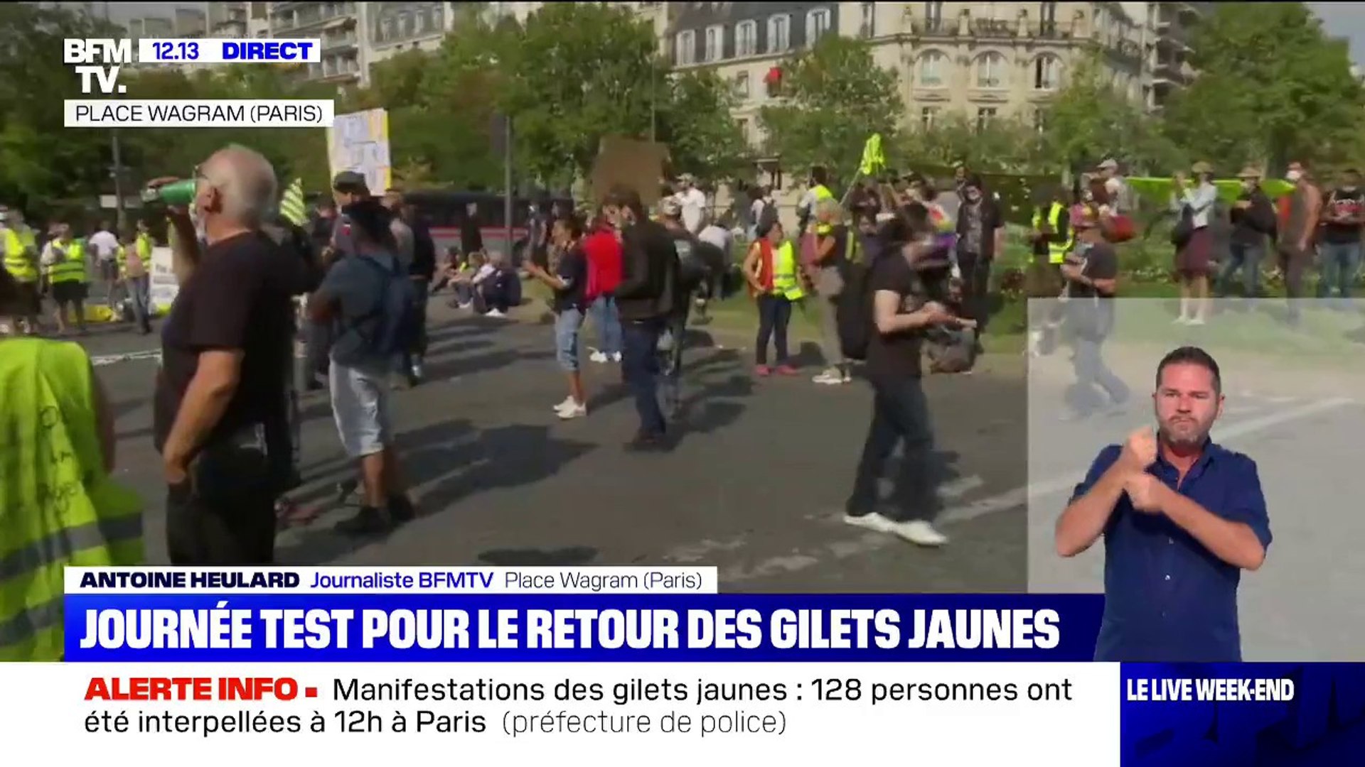 Paris: les gilets jaunes rassemblés place Wagram avant le départ de la  manifestation - Vidéo Dailymotion