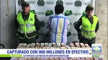 Capturan a hombre que viajaba con 900 millones de pesos en efectivo