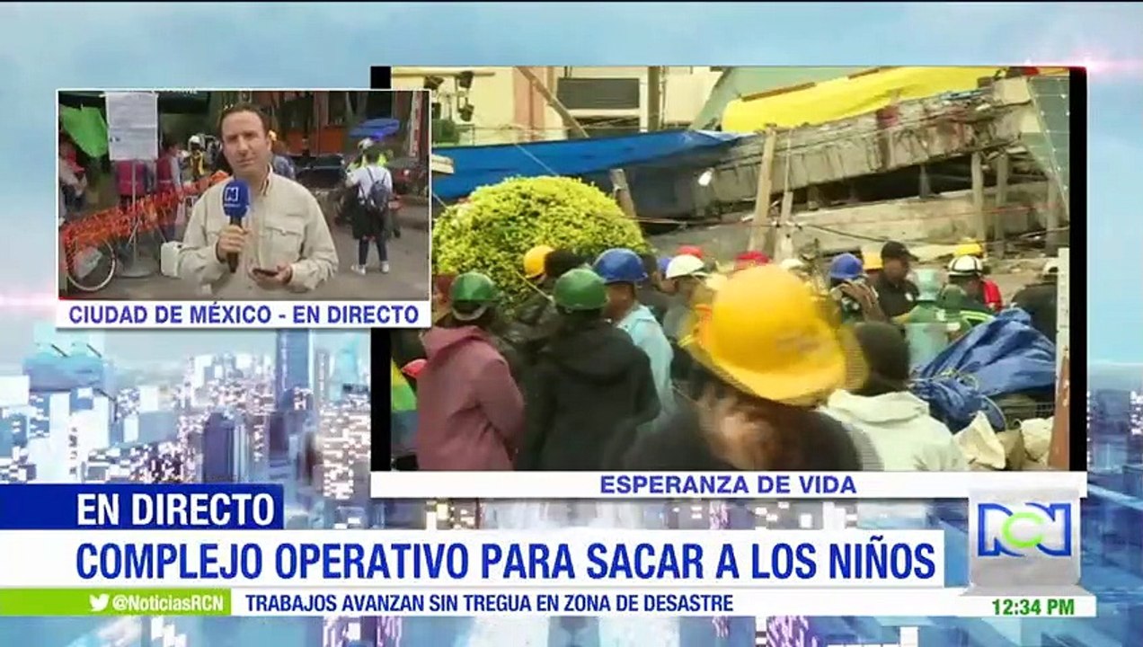 Así se realiza complejo operativo para rescatar a niños atrapados en ruinas de colegio en México