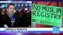 En Europa también protestaron contra el nuevo presidente de EE.UU., Donald Trump