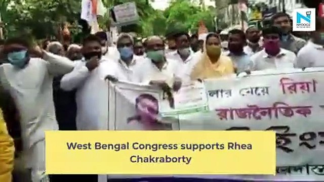 Watch! West Bengal Congress holds in support of Rhea Chakraborty in Kolkata