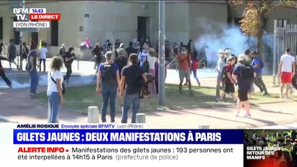 Gilets jaunes: une manifestation à Lyon, place Bellecour