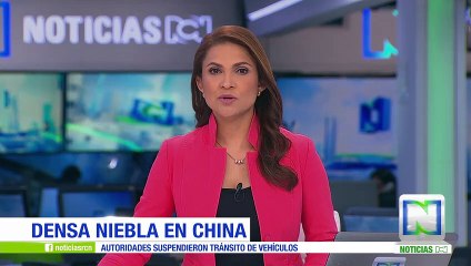 Densa niebla cubrió el cielo de Sihong, en el oriente de China