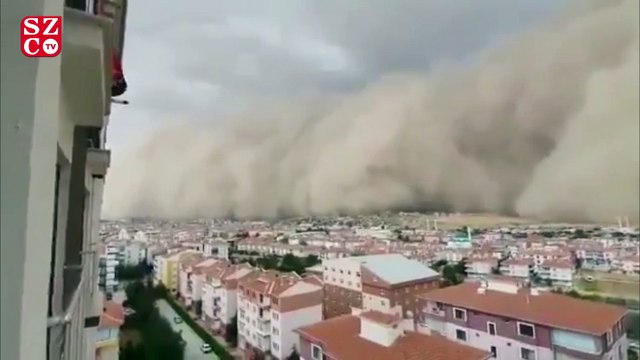 Ankara’da kum fırtınası! Polatlı ilçesi karanlığa büründü