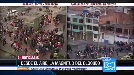 Así registró el patrullero del aire los bloqueos que se presentaron en Transmilenio