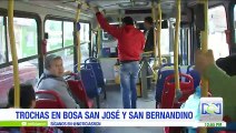 Vías de Bosa, sur de Bogotá, están convertidas en trochas por las que debe pasar el transporte público
