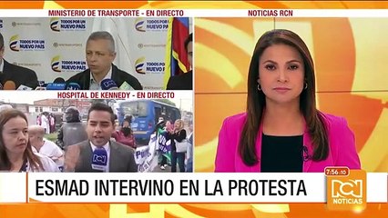 Esmad interviene protesta que realizaban médicos de Bogotá