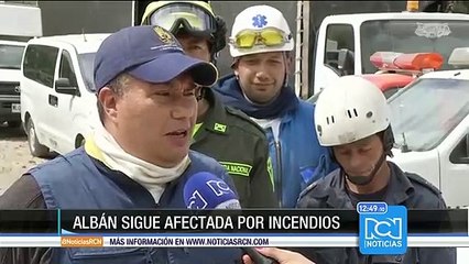 Continúan las labores para extinguir la totalidad del fuego en Albán, Cundinamarca
