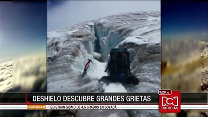 Deshielo dejó al descubierto inmensas grietas en el Nevado del Tolima