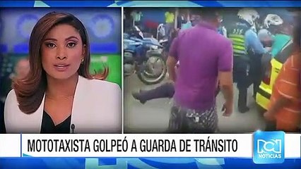 Mototaxista golpeó a un guarda de tránsito en Neiva porque le inmovilizaron su motocicleta