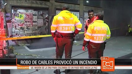 Robo de cables provocó un incendio en el centro de Bogotá