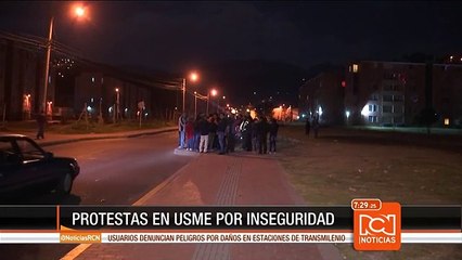 Habitantes del sur de Bogotá protestaron contra la inseguridad