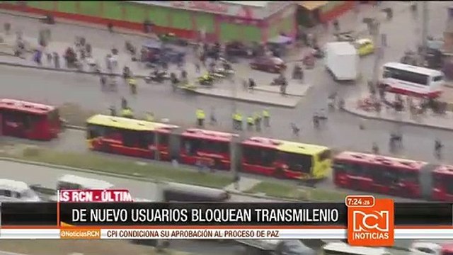 Patrullero del Aire: usuarios bloquean el Transmilenio en Soacha