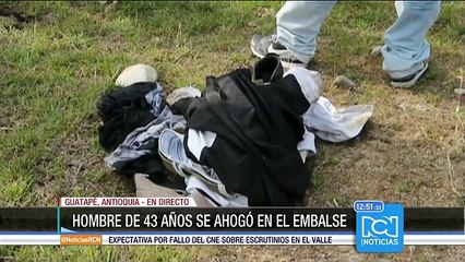 Hombre de 43 años se ahogó en represa de Guatapé, Antioquia