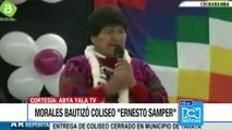 Días antes del referendo, Evo Morales inauguró coliseo con el nombre de Ernesto Samper