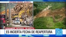Continúan los trabajos de remoción de escombros en la autopista Medellín-Bogotá