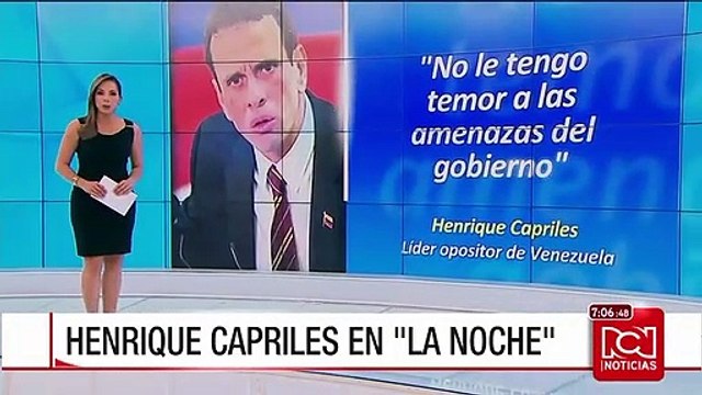 No le temo a las amenazas del Gobierno : Henrique Capriles en La Noche de NTN24