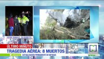Primeras imágenes del sitio donde se accidentó avioneta militar en Facatativá