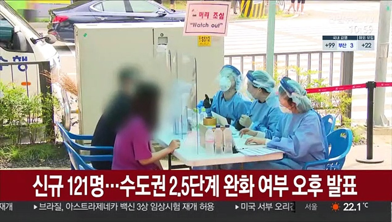 신규 121명…수도권 2.5단계 완화 여부 오후 발표