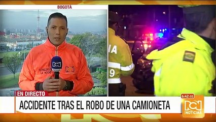 Robo de una camioneta en Bogotá terminó en persecución y choque múltiple