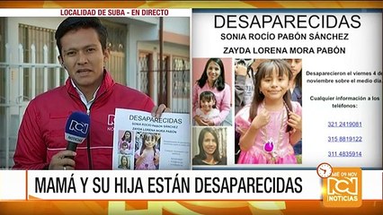 Madre e hija se encuentran desaparecidas en Bogotá