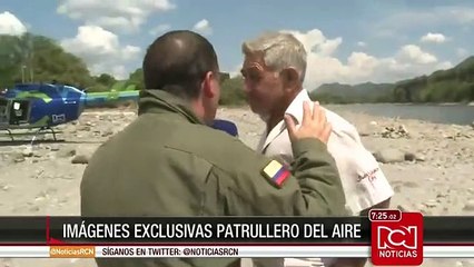 Por sequía, Patrullero del Aire pudo aterrizar en un islote del río Magdalena