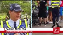 Guarda de tránsito fue agredido por un motociclista en Cali