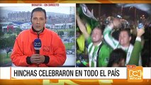 Hinchas en Bogotá celebraron el título de Nacional