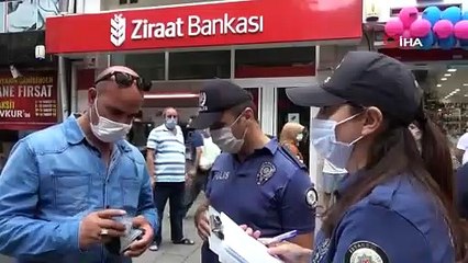 Maske takmayan vatandaştan polise tehdit