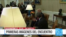 Así se registró el primer encuentro entre Barack Obama y el presidente electo Donald Trump