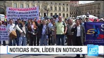 Sindicatos de industria de las gaseosas protestan frente al Congreso