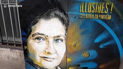 "Baby Lives Matter" scrawled on Paris portrait of famous pro-abortion politician Simone Veil