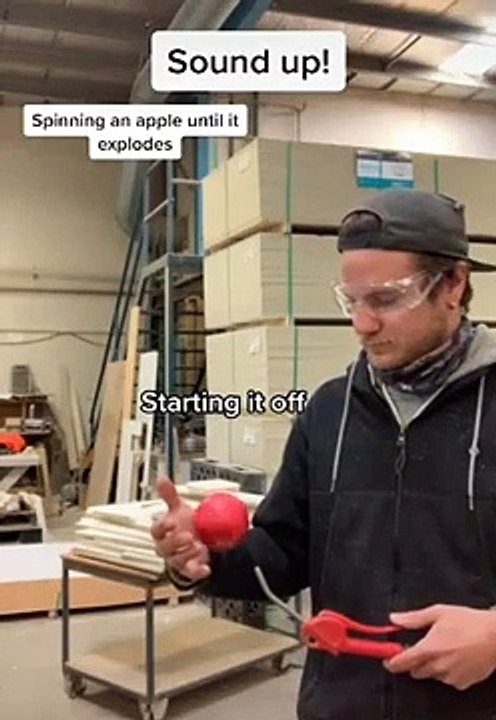 pomme en rotation à haute vitesse