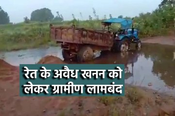 उत्खनन कर परिवहन कर रहे ट्रेक्टरो को रोका, निकाली हवा