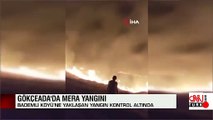 Gökçeada'da meralık alandaki yangın söndürüldü | Video