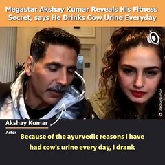 "I have cow urine because of ayurvedic reasons every day", Kumar tells British wildlife adventurer Bear Grylls.