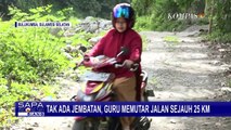 Siswa Seberangi Sungai dengan Jembatan Bambu untuk Sampai ke Sekolah