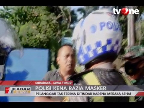 Oknum Polisi Ngamuk Terjaring Razia Masker