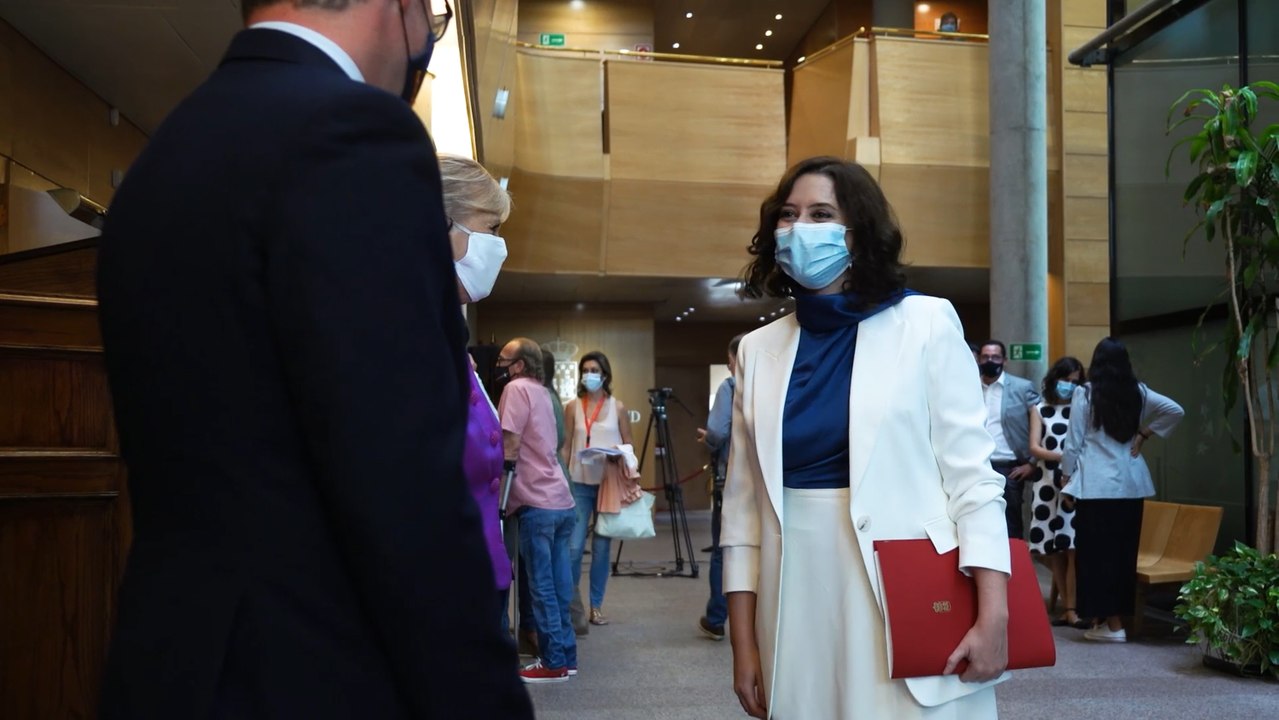 Ayuso llega al pleno del Debate del Estado de la Región en la Asamblea