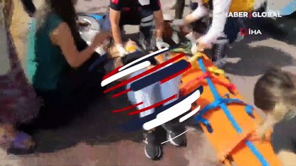 Kaplumbağayı ezmek istemeyen anne kızıyla takla attı