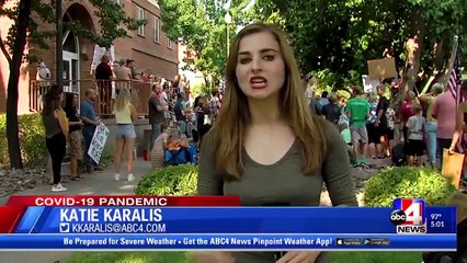 American's protesting over Protecting People From COVID19 saying NO MORE MASKS Comparing to George Floyd Not Breathing