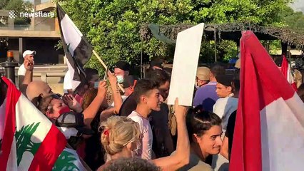 Tensions flare as shots fired during anti-government protest in Beirut