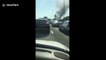 UK lorry catches fire on M25 in London