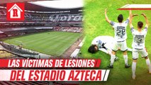 Campo del Estadio Azteca, con varias 'víctimas' de lesiones