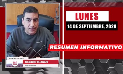 Resumen de noticias lunes 14 de septiembre 2020 / Panorama Informativo / 88.9 Noticias