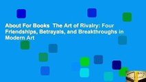 About For Books  The Art of Rivalry: Four Friendships, Betrayals, and Breakthroughs in Modern Art